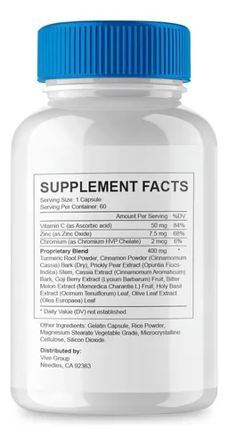 Bazopril supplement facts label