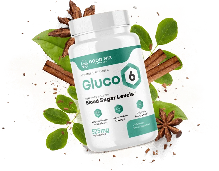 Gluco6 bottle and ingredient presentation