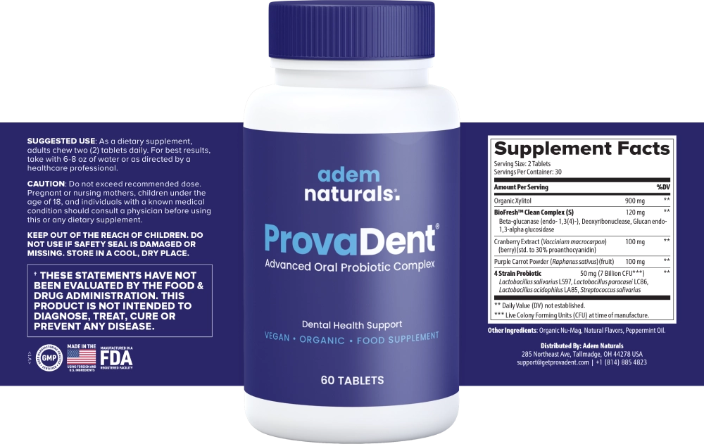 ProvaDent supplement facts label image
