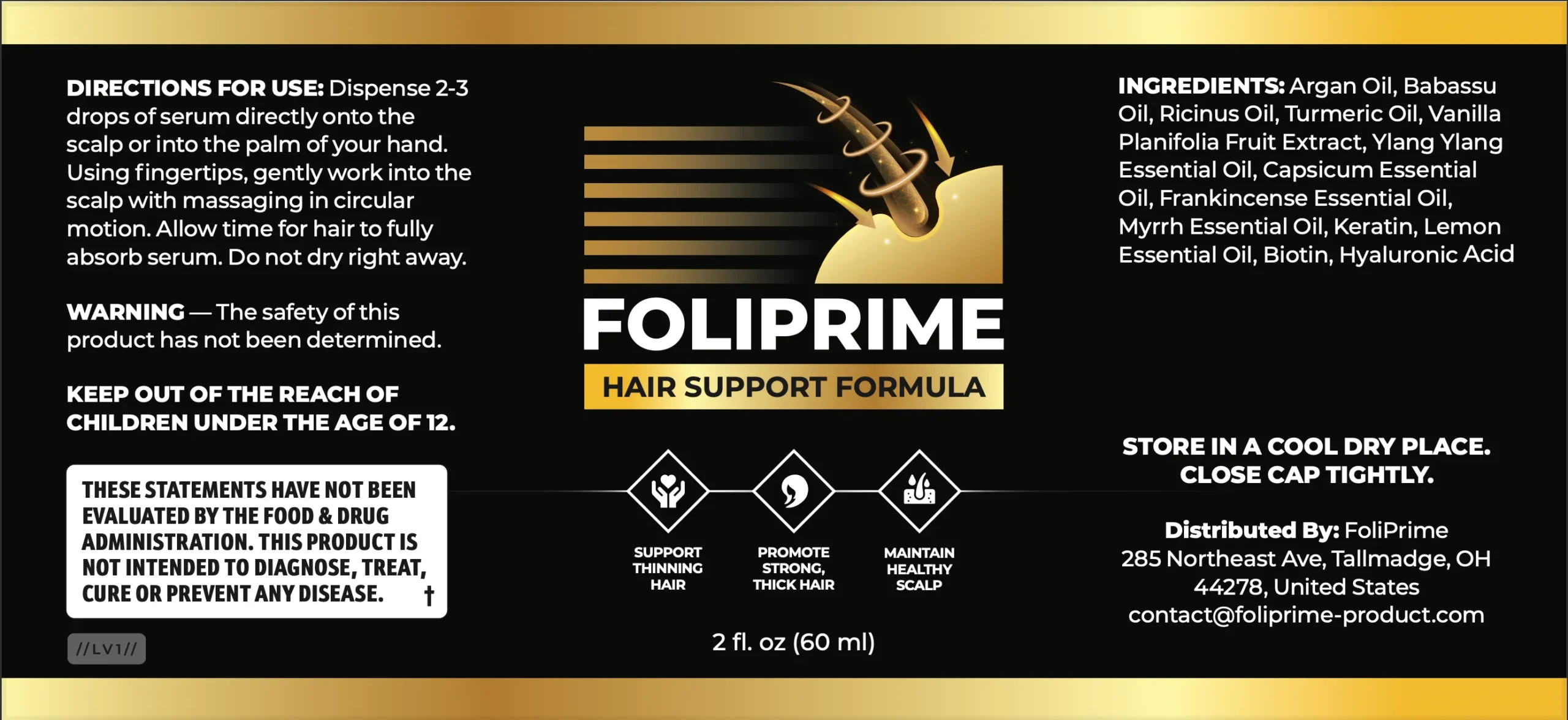 FoliPrime product label